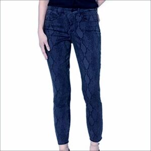 NEW NYDJ Snakeskin Jeans 22 Reptile Skinny Indigo Lift Tuck Snakeskin Indigo